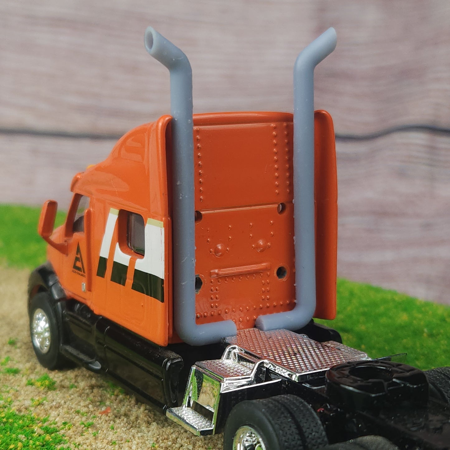 1:64 3D Printed Semi Truck Bull Horn 9" Exhaust Stacks Pair of 2