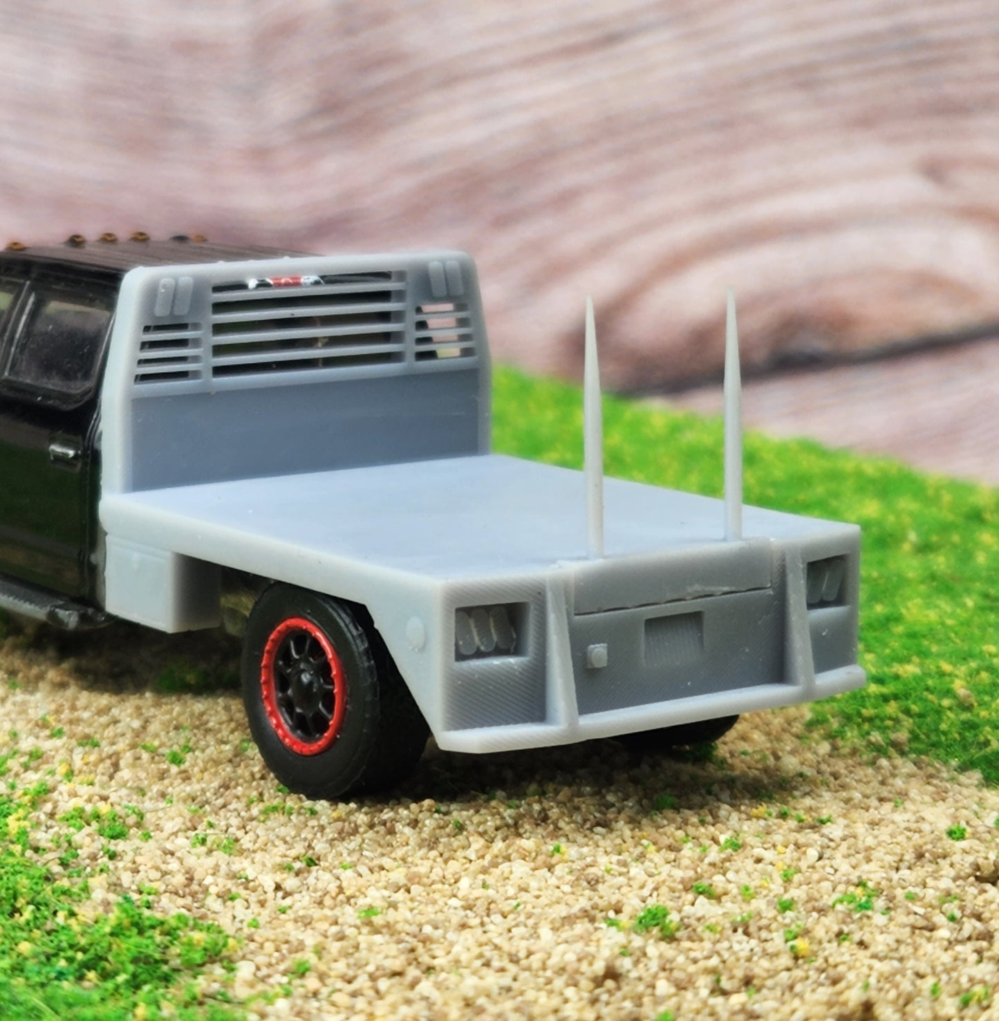 1:64 Scale 3D Printed SRW Flatbed Adjustable Bale Spike Truck Body