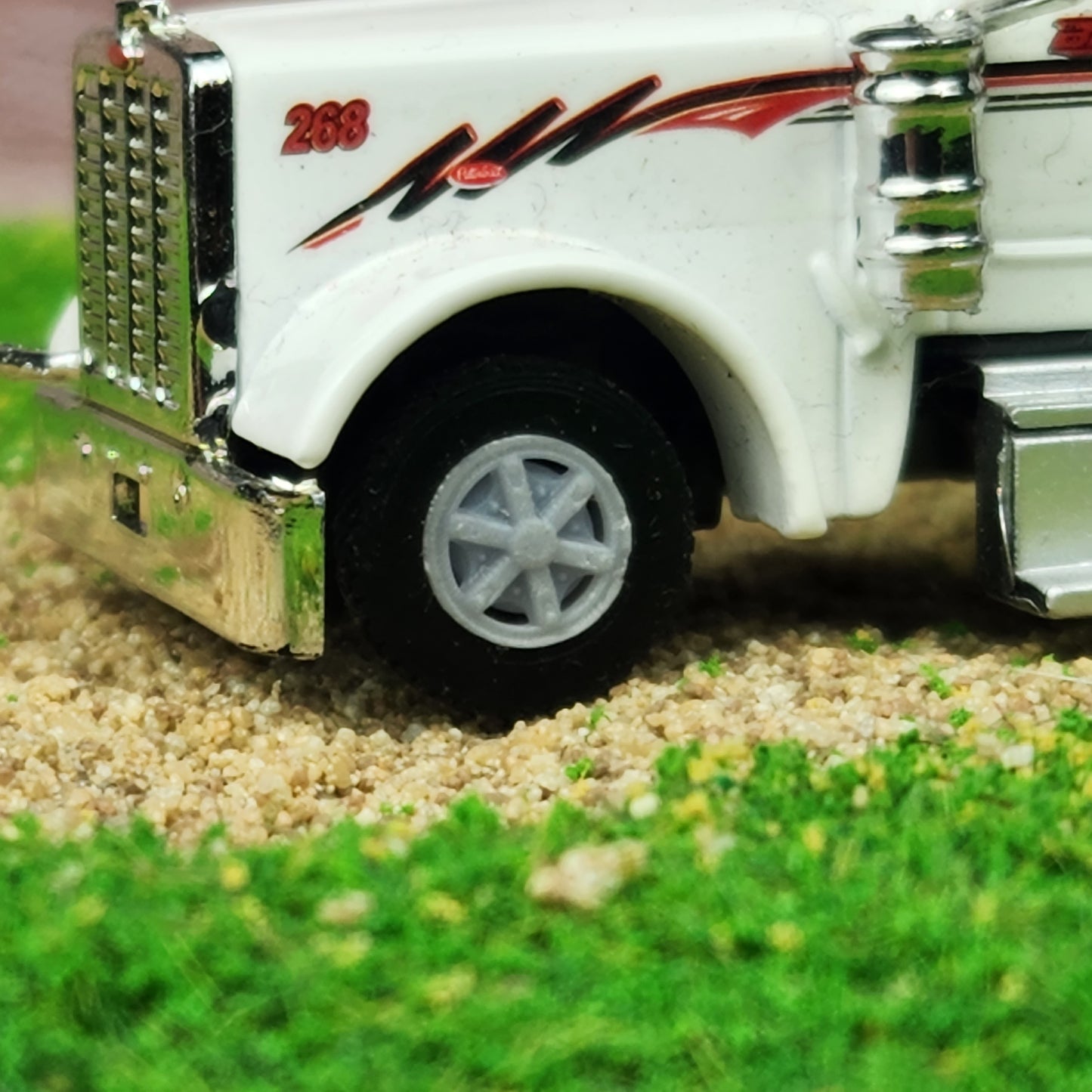 1:87 HO 3D Printed Semi Truck 6 Spoke Dayton Style Wheels and Tires Full Set