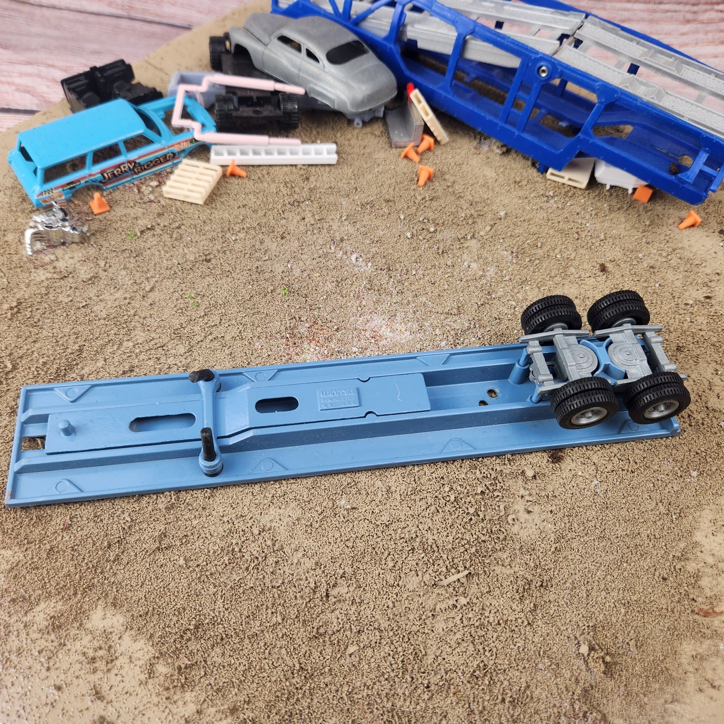 1:64 Winross Flatbed Trailer Light Blue Good for Custom Trailer Builds