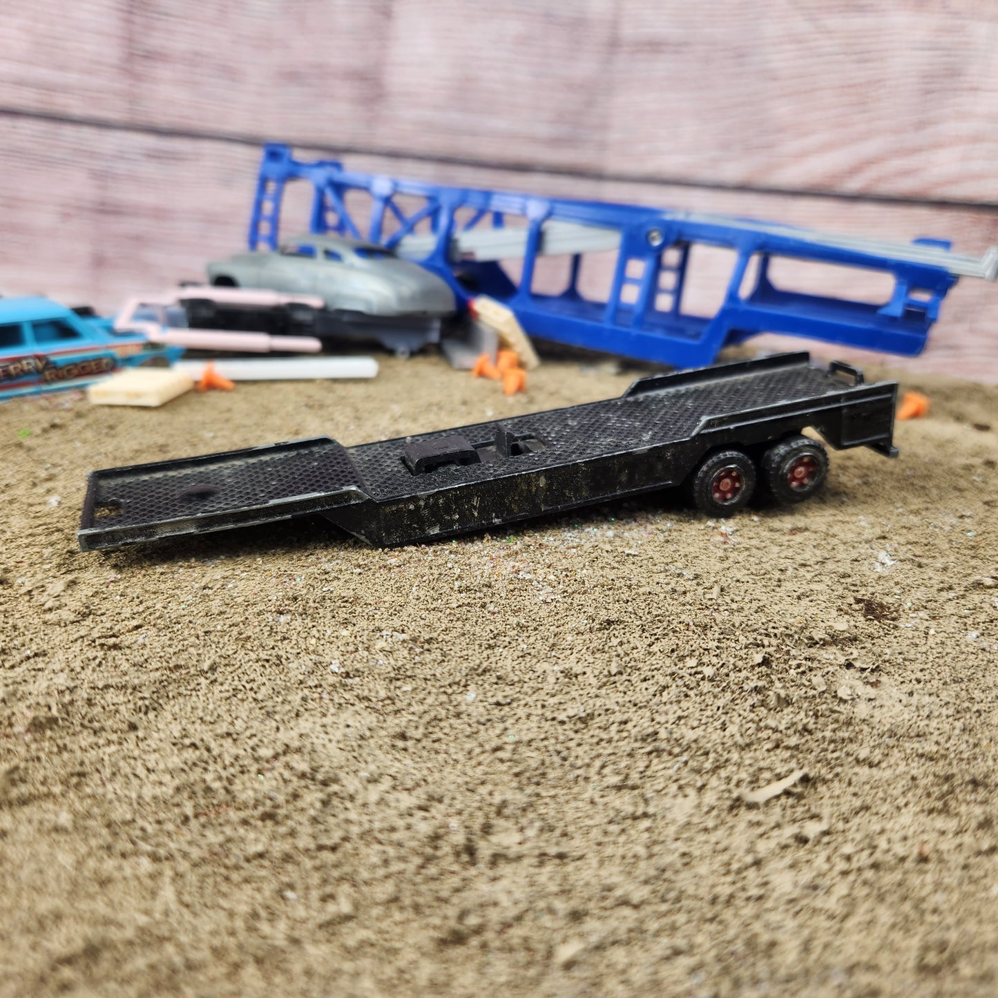 1:87 Majorette Boat Trailer Only Black
