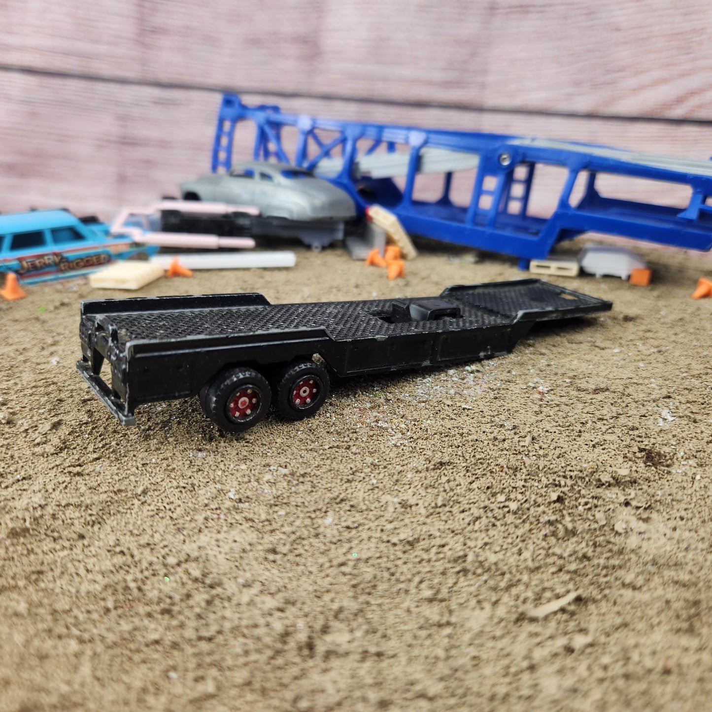1:87 Majorette Boat Trailer Only Black