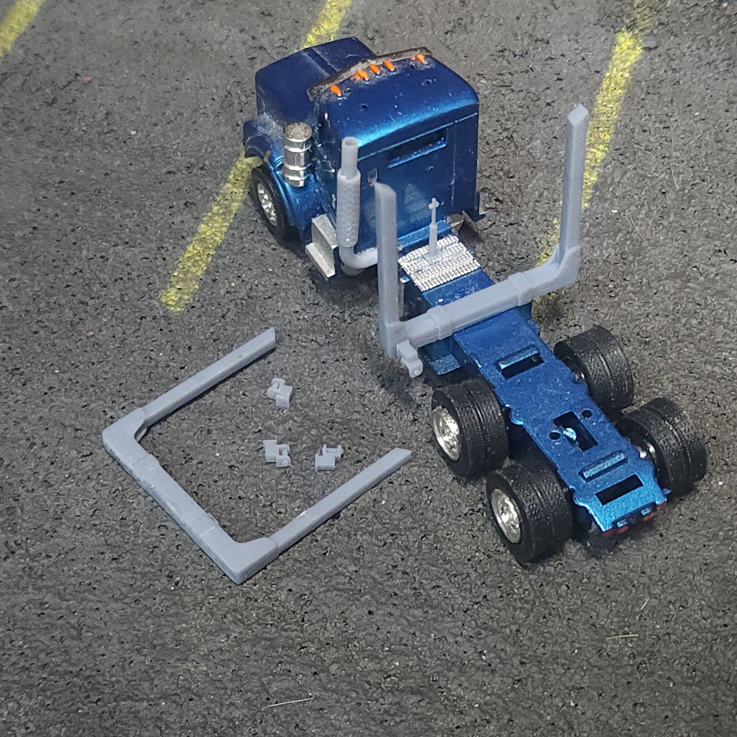 1:87 HO 3D Printed 8 Foot Log Bunks w Tie Down Winches Pair of 2 Logging Truck