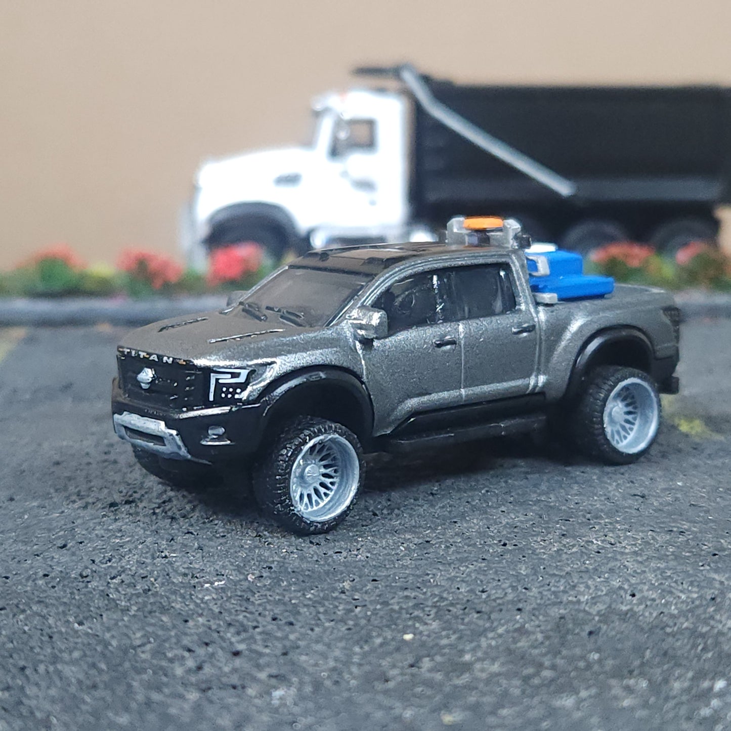 Fully Custom Matchbox Nissan Titan XD Worksite Water Tank Pickup Truck