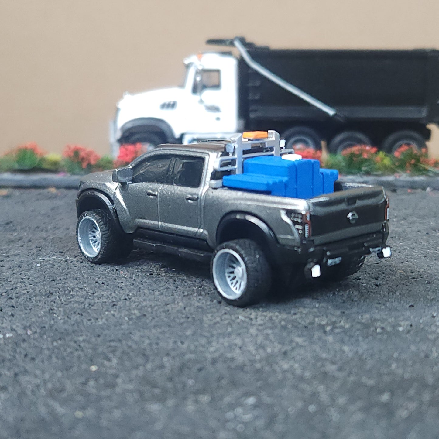 Fully Custom Matchbox Nissan Titan XD Worksite Water Tank Pickup Truck