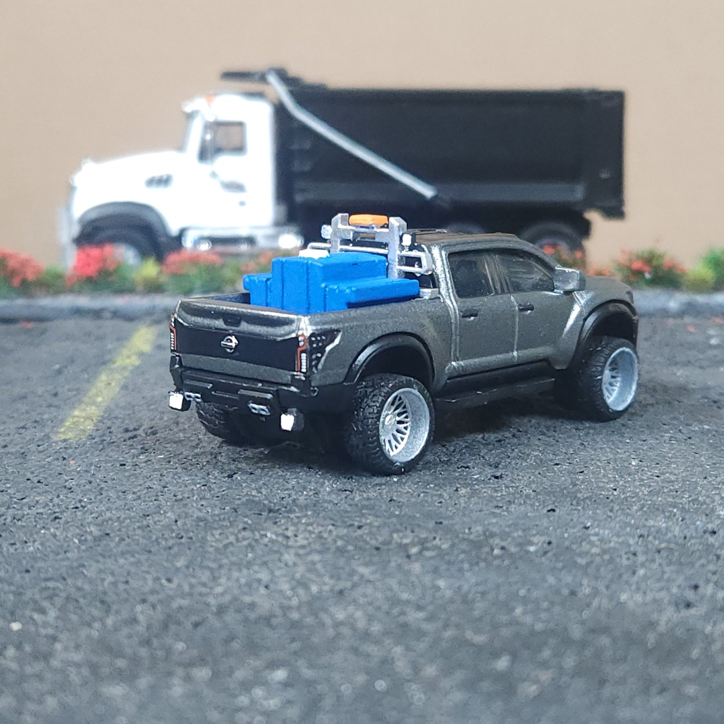 Fully Custom Matchbox Nissan Titan XD Worksite Water Tank Pickup Truck