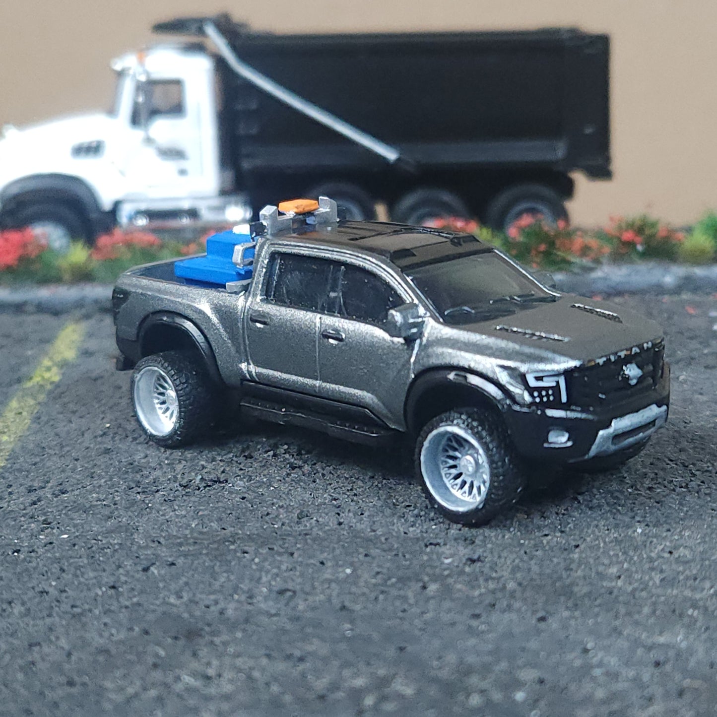 Fully Custom Matchbox Nissan Titan XD Worksite Water Tank Pickup Truck