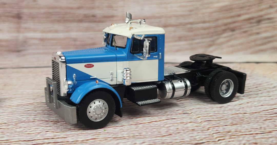 Custom IXO 1:64 Peterbilt 281 Single Axle Potato Hauler Double Flat Bed Trailers