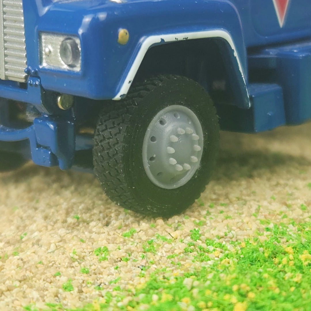 1:64 3D Printed Semi Truck 10 Hole Style Front Float Super Single Wheels Tires