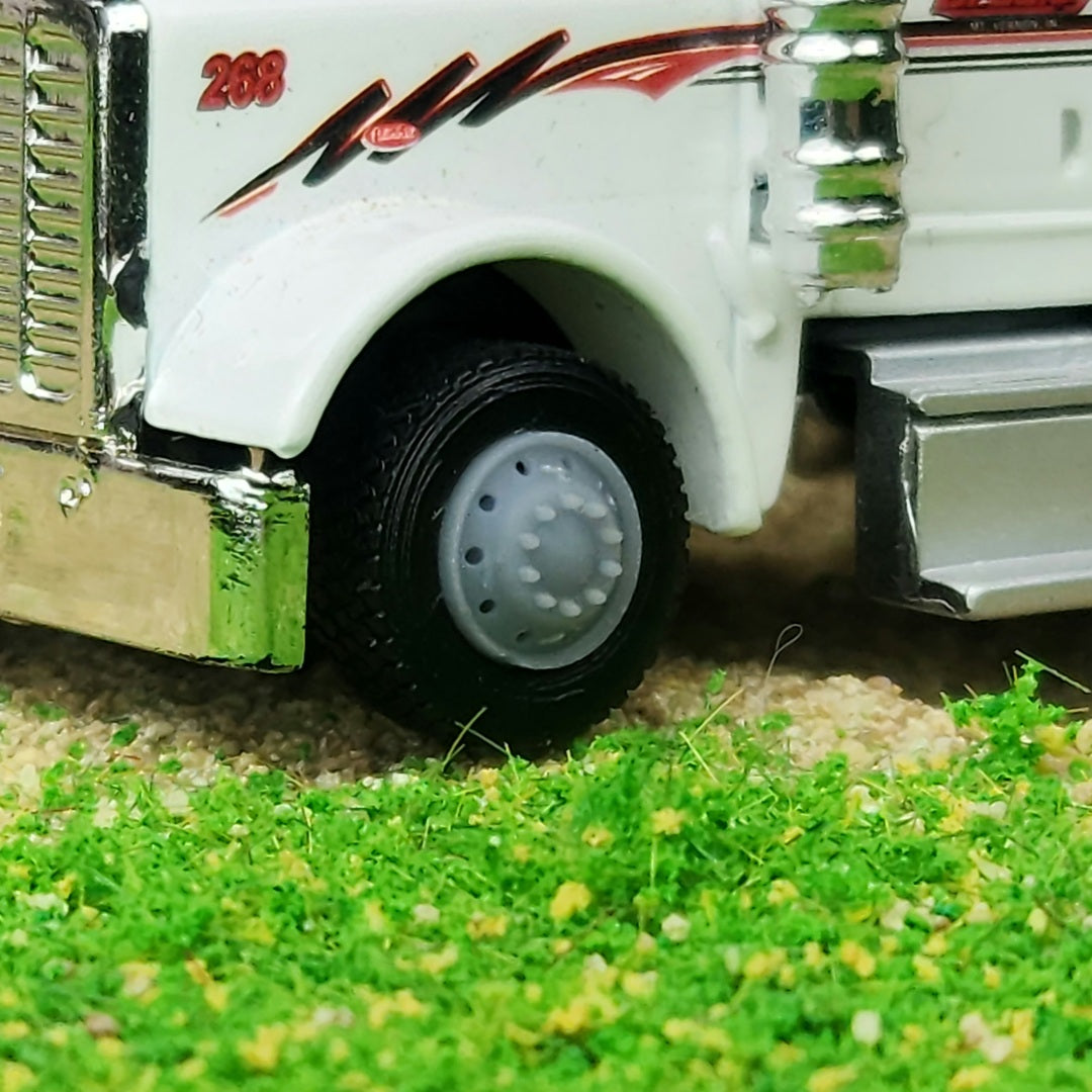 1:87 3D Printed Semi Truck 10 Hole Style Front Float Super Single Wheels Tires