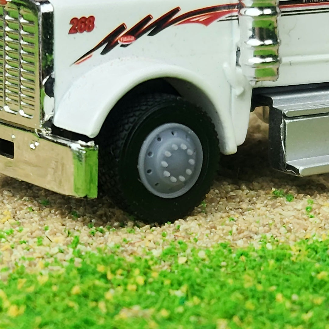1:87 3D Printed Semi Truck 10 Hole Style Front Float Super Single Wheels Tires