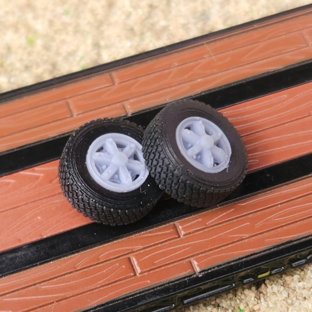 1:87 3D Printed Semi 6 Spoke Dayton Style Front Float Super Single Wheels Tires
