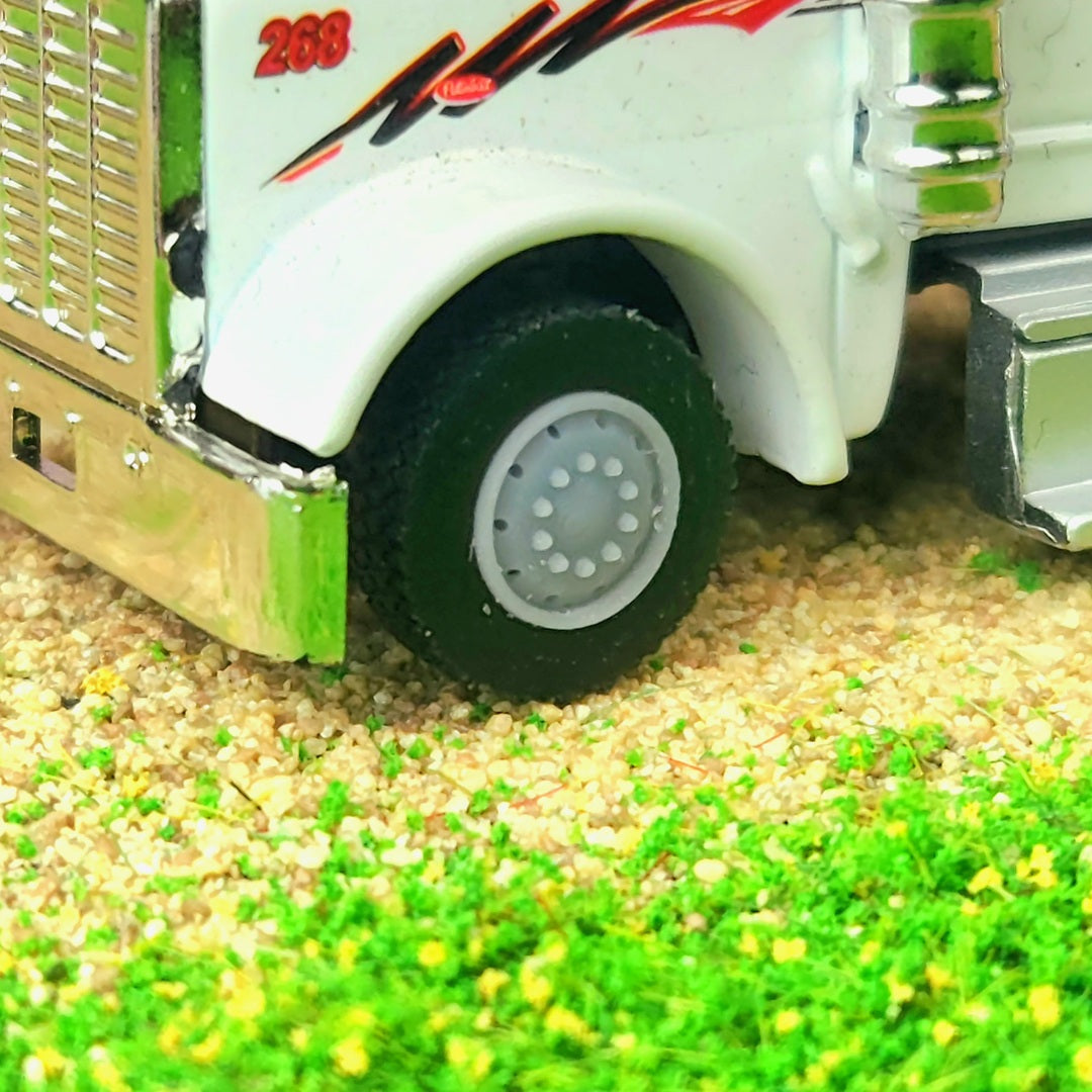 1:87 3D Printed Semi Truck Heavy Haul Style Front Float Super Single Wheels Tire