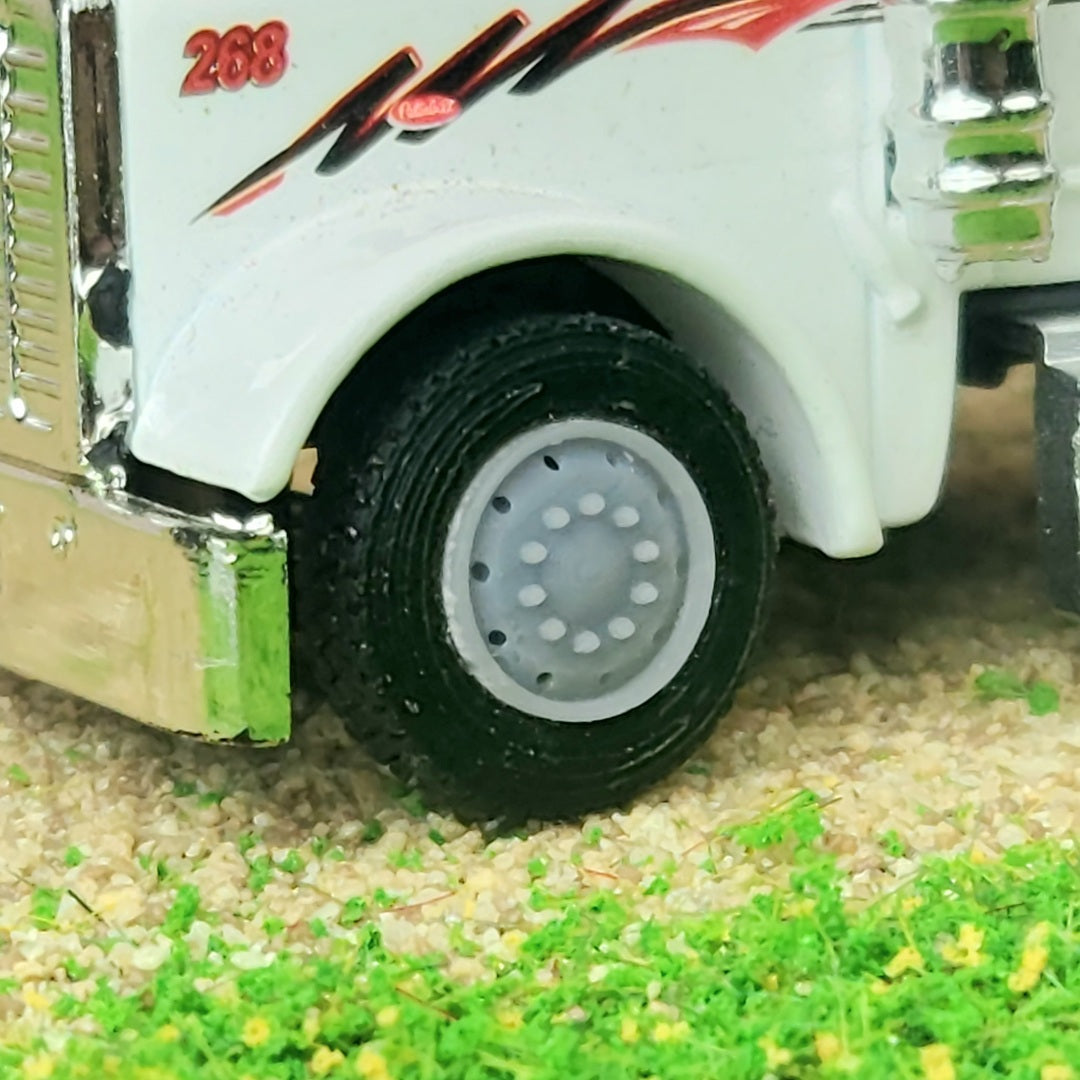 1:87 3D Printed Semi Truck Heavy Haul Style Front Float Super Single Wheels Tire