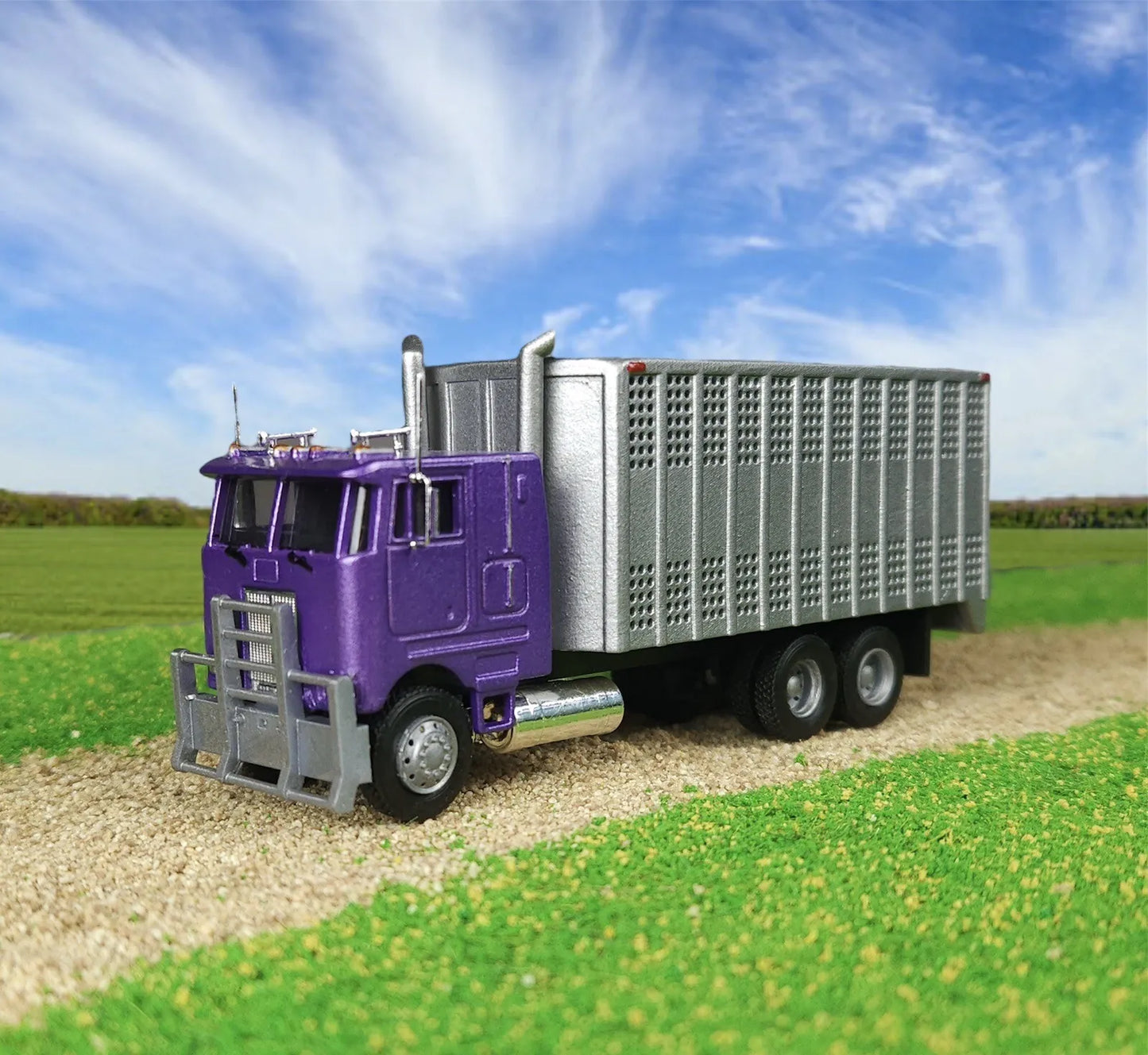 Custom HO 1:87 Scale Promotex Peterbilt COE Cattle Bull Hauler Straight Truck
