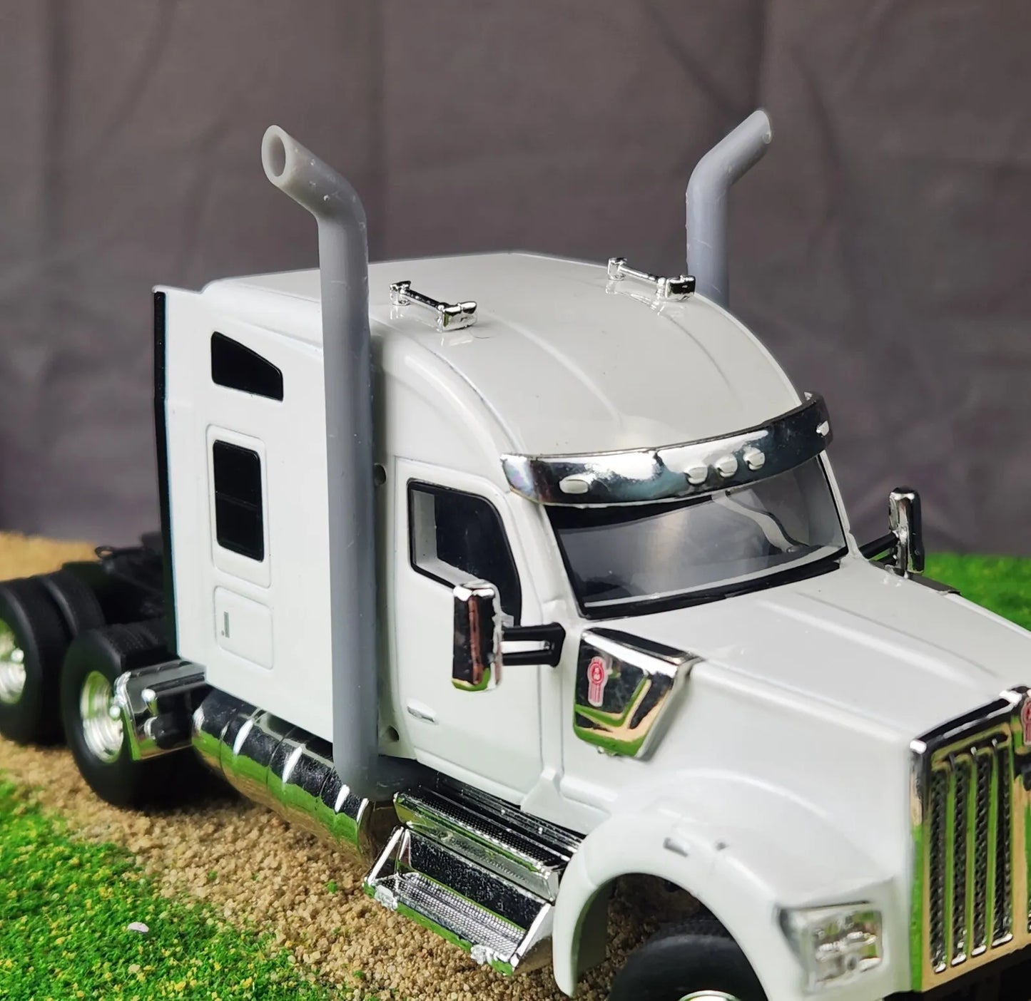 1:50 Scale 3D Printed Semi Truck Bull Horn 9" Exhaust Stacks Pair of 2