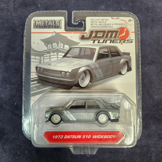 2018 Jada Metals Diecast 1:64 JDM Tuners 1973 Datsun 510 Widebody Silver 1:64