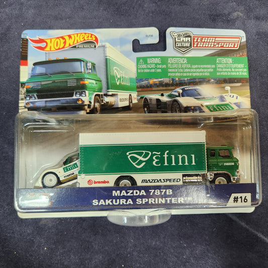 Hot Wheels 2019 Team Transport Mazda 787B Sakura Sprinter Efini Hauler Set