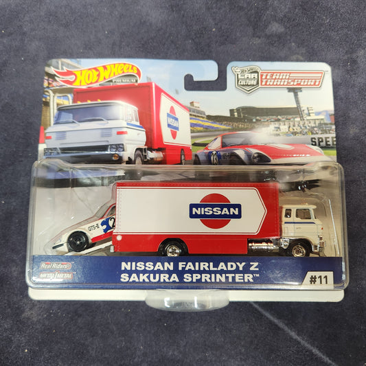 Hot Wheels 2019 Team Transport Nissan Fairlady Z Sakura Sprinter Hauler Set