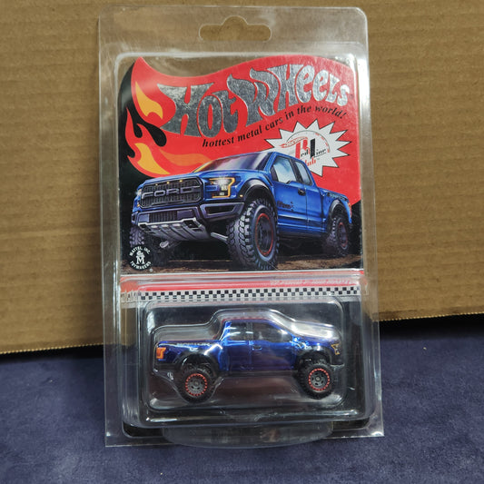 Hot Wheels 2018 Redline Club RLC Exclusive 17' Ford F150 Raptor Blue Low Number 299/10000